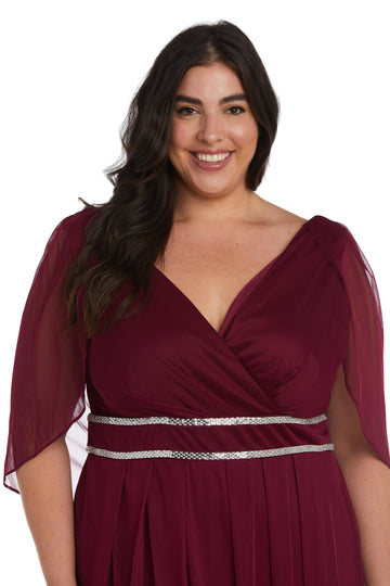 Merlot R&M Richards 3130W Formal Plus Size Jumpsuit for $74.99