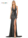 Prom Dresses Prom Long Halter Fitted Formal Gown Gunmetal