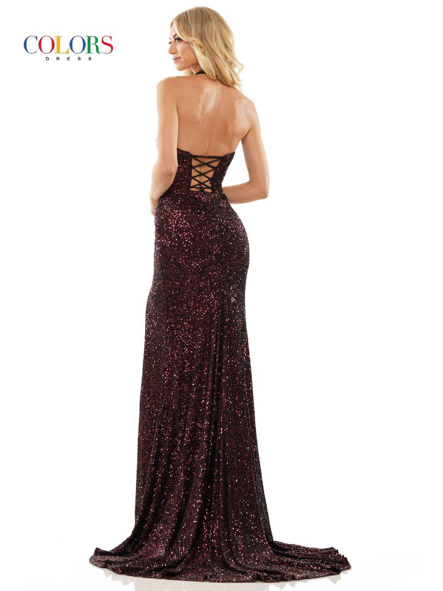 Prom Dresses Prom Long Halter Fitted Formal Gown Wine