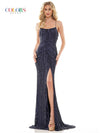 Prom Dresses Long Spaghetti Strap Fitted Prom Dress Navy