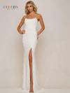 Prom Dresses Long Spaghetti Strap Fitted Prom Dress Off White