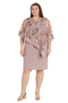 Plus Size Dresses Short Sequin Floral Poncho Plus Size Dress Mauve