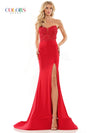 Prom Dresses Long Strapless Fitted Prom Dress Red