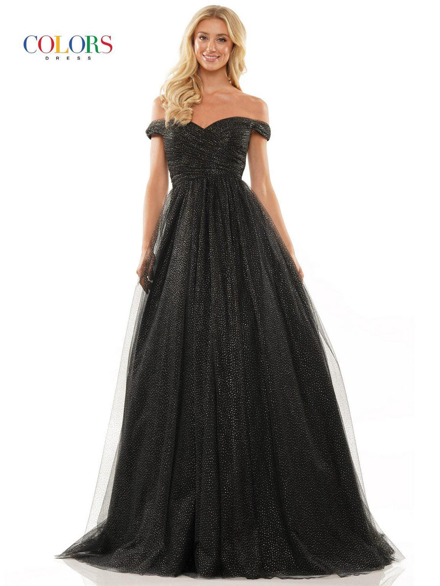 Prom Dresses Prom Long Off Shoulder Glitter Ball Gown Black