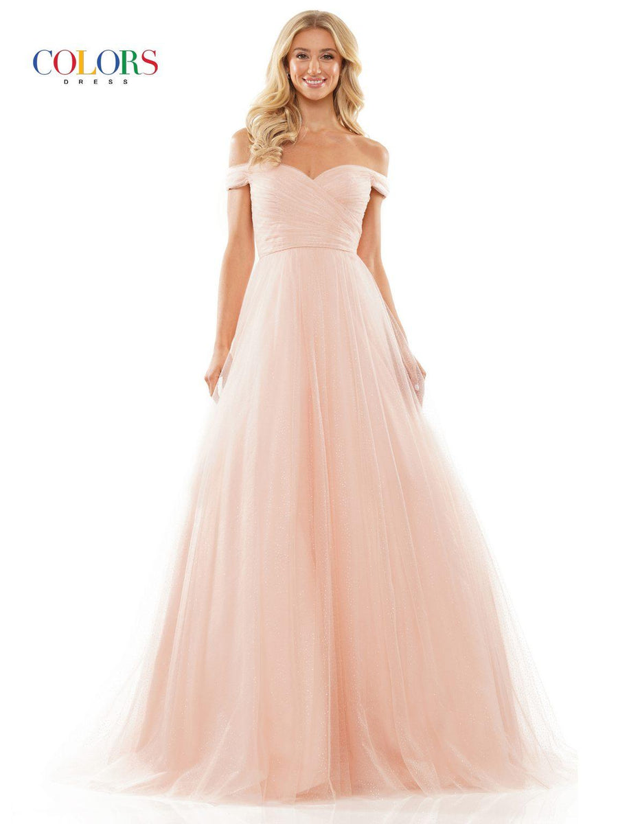 Prom Dresses Prom Long Off Shoulder Glitter Ball Gown Blush