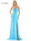 Prom Dresses Long Strapless Chiffon Prom Dress Turquoise