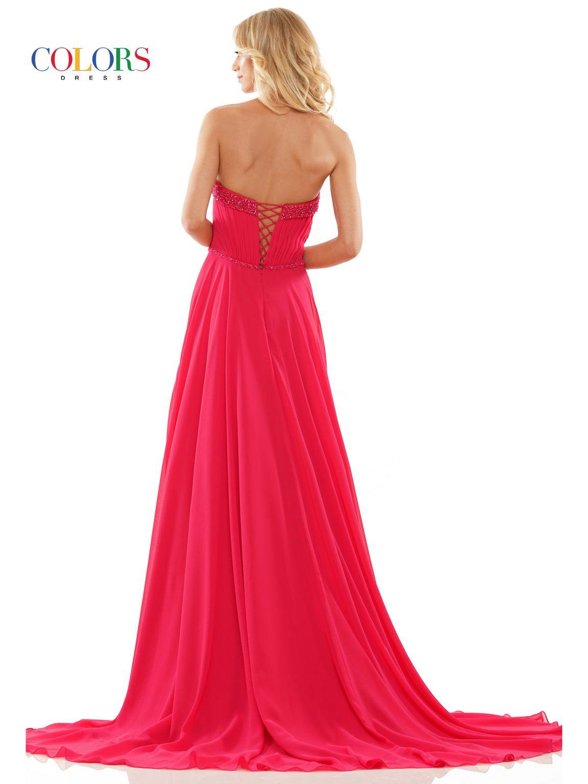 Prom Dresses Long Strapless Chiffon Prom Dress Watermelon