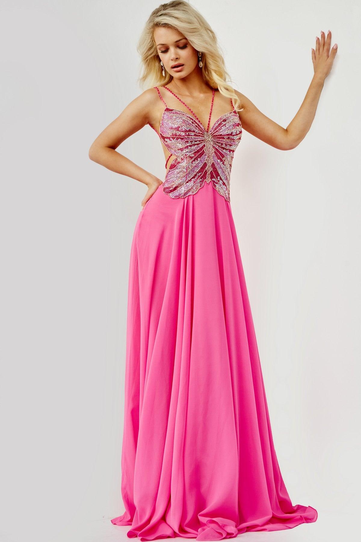 Prom Dresses  Long Formal Chiffon Prom Dress Fuchsia