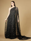 Prom Dresses Cape Sleeve Long Evening Gown Black