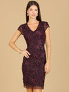 Cocktail Dresses Cap Sleeve embellished Cocktail Dress Eggplant