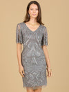 Cocktail Dresses Short Sleeve Cocktail Dress Smoke Grey