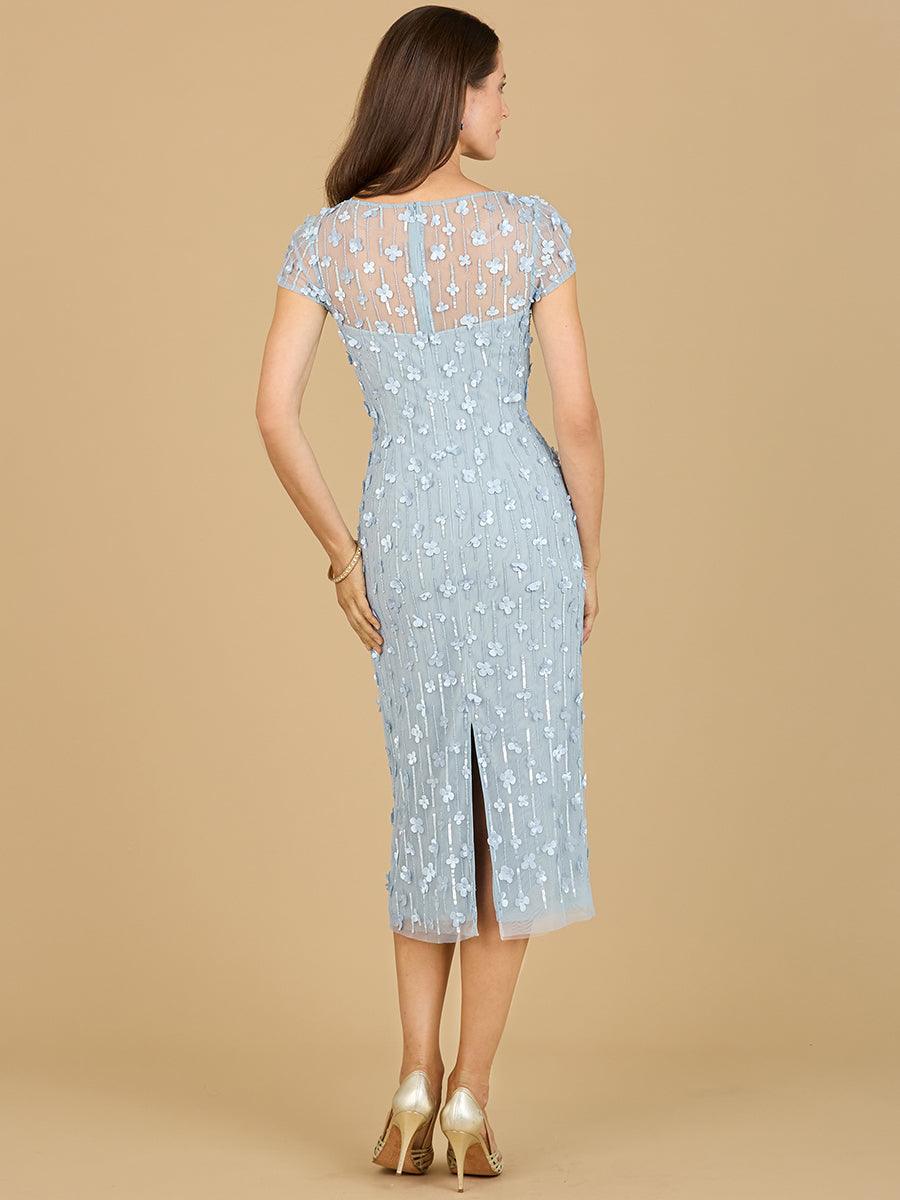 Cocktail Dresses Cap Sleeve Cocktail Midi Dress Periwinkle