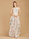 Formal Dresses Ruffled Print Long Formal Dress White Rose