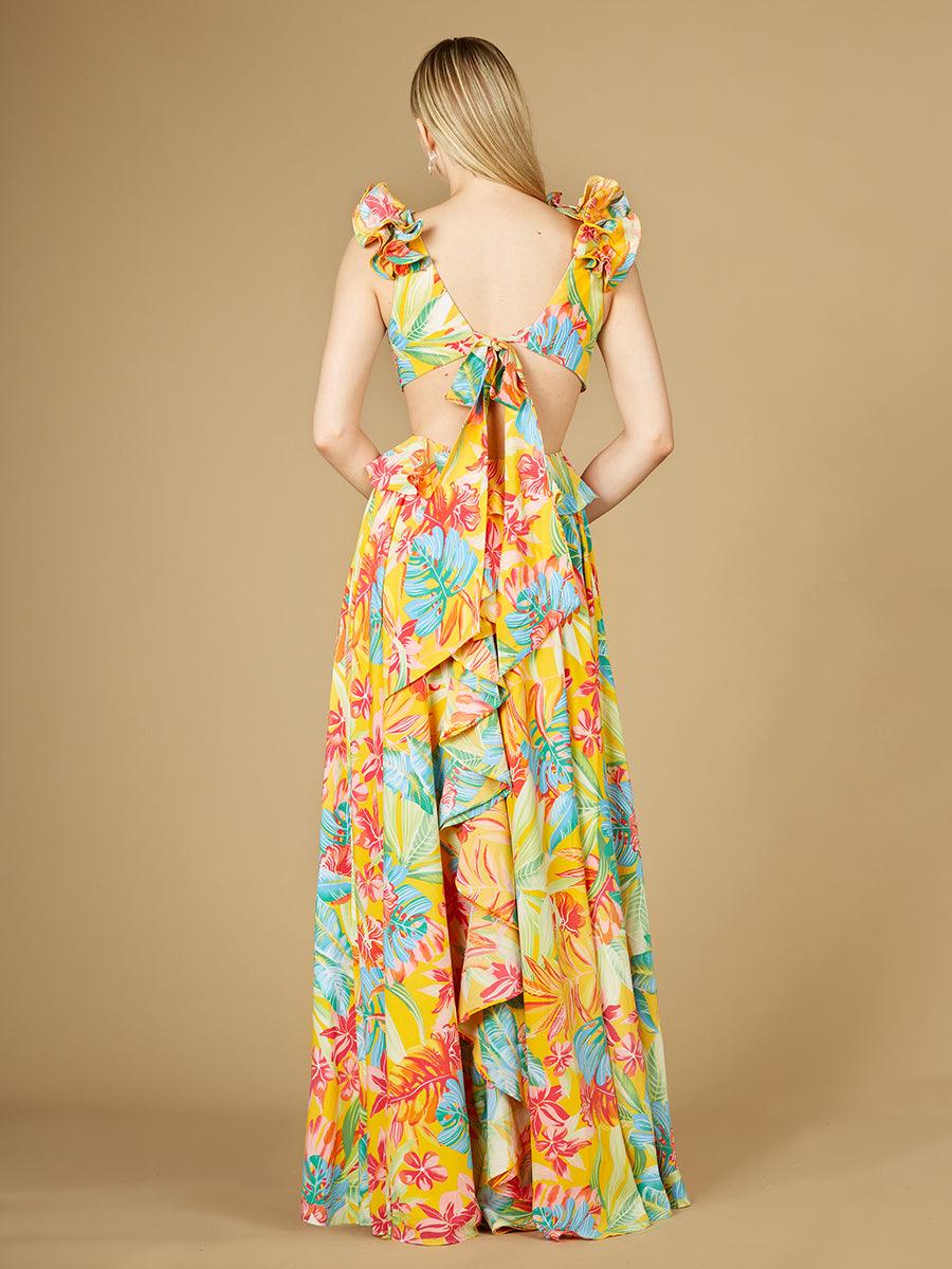 Formal Dresses Long Print Formal Dress Yellow