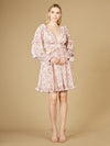 Formal Dresses Long Sleeve Print Cocktail Dress Pink