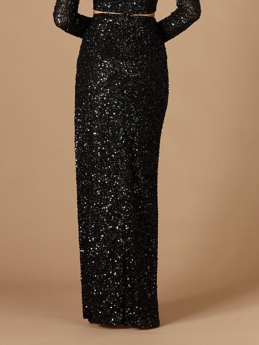 Prom Dresses Beaded Skirt Side Slit  Black