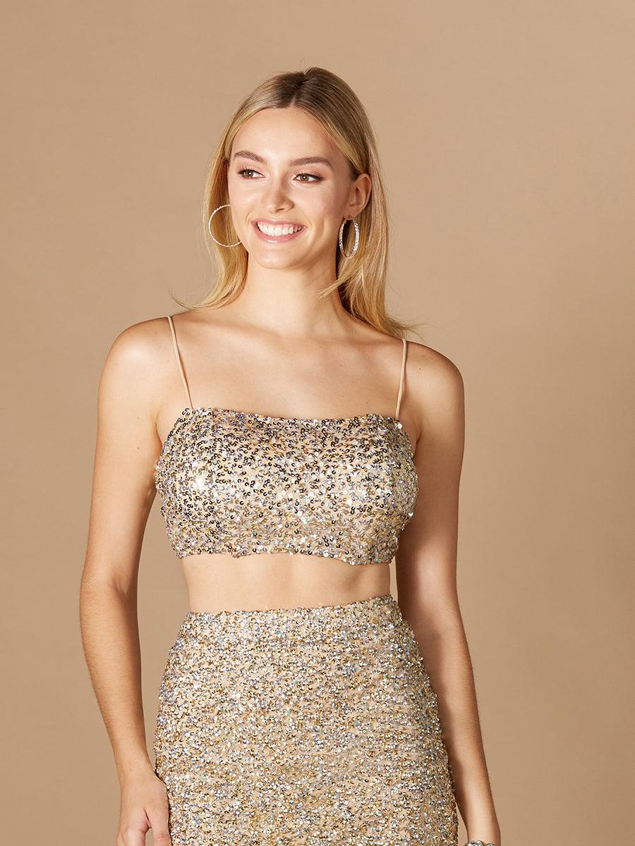 Prom Dresses Beaded Spaghetti Strap Top Confetti