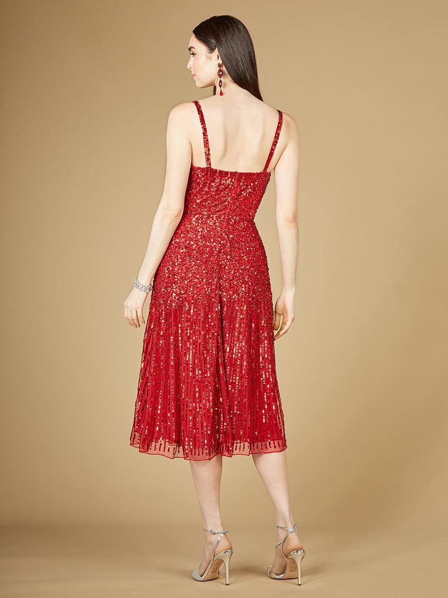 Prom Dresses Sequin Long Midi Dress Red