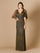 Formal Dresses Long Cape Sleeve Gormal Dress Olive