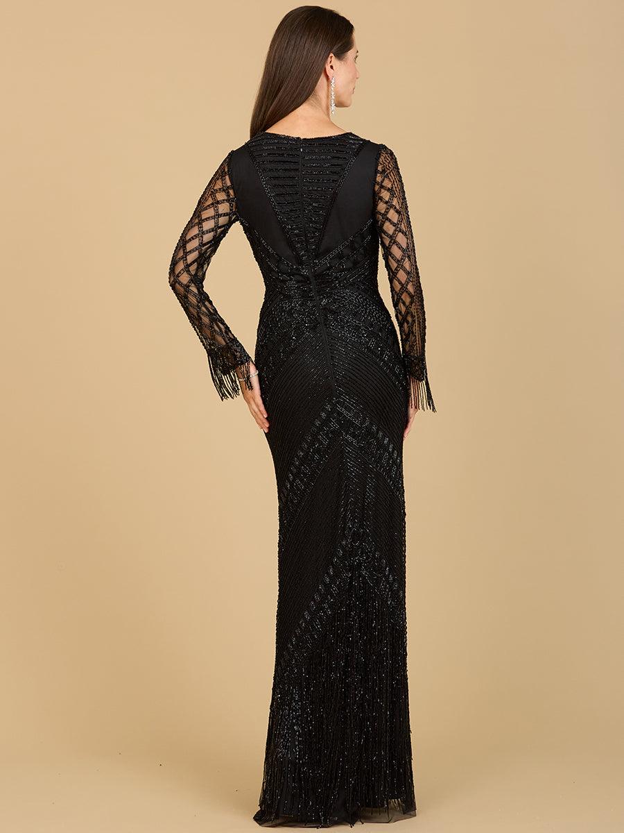 Formal Dresses Fringe Long Evening Dress Black