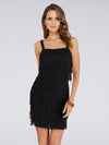 Cocktail Dresses Fringe Beaded Cocktail Dress Black