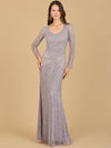 Formal Dresses Long Sleeve Beaded Evening Gown Lilac