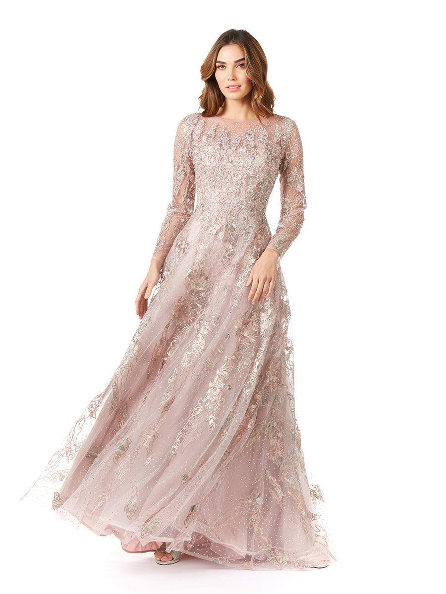 Formal Dresses Beaded Long Evening Gown Mauve