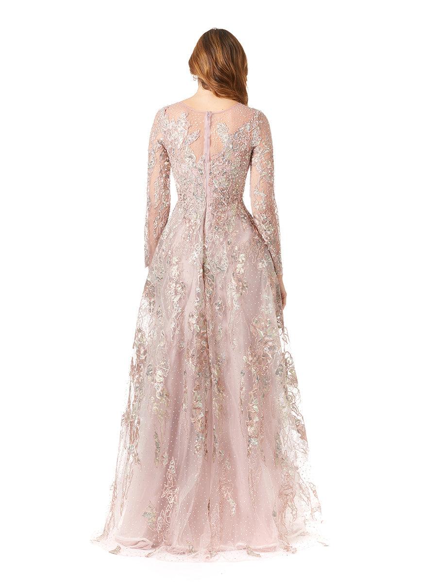 Formal Dresses Beaded Long Evening Gown Mauve