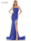 Prom Dresses Prom Long Strapless Fitted Formal Dress Royal