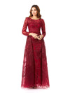 Formal Dresses Long Overskirt Evening Gown Dark Red