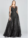 Formal Dresses High Neck Long Sleeve Evening Gown Black