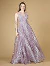 Formal Dresses High Neck Long Sleeve Evening Gown Mauve