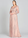 Formal Dresses Long Illusion Evening Gown Mauve