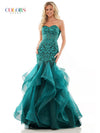 Prom Dresses Prom Long Strapless Mermaid Dress Deep Green