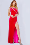 Prom Dresses Long One Shoulder Velvet Prom Dress Hot Pink