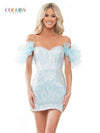 Cocktail Dresses Short Off Shoulder Cocktail Dress Light Blue