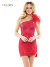 Cocktail Dresses Short One Shoulder Fitted Cocktail Dress Red