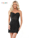 Cocktail Dresses Short Strapless Fitted Cocktail Dress Black