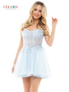 Cocktail Dresses Homecoming Short Spaghetti Strap Cocktail Dress Light Blue