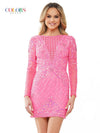 Cocktail Dresses Homecoming Long Sleeve Cocktail Dress Hot Pink