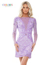 Cocktail Dresses Homecoming Long Sleeve Cocktail Dress Lilac