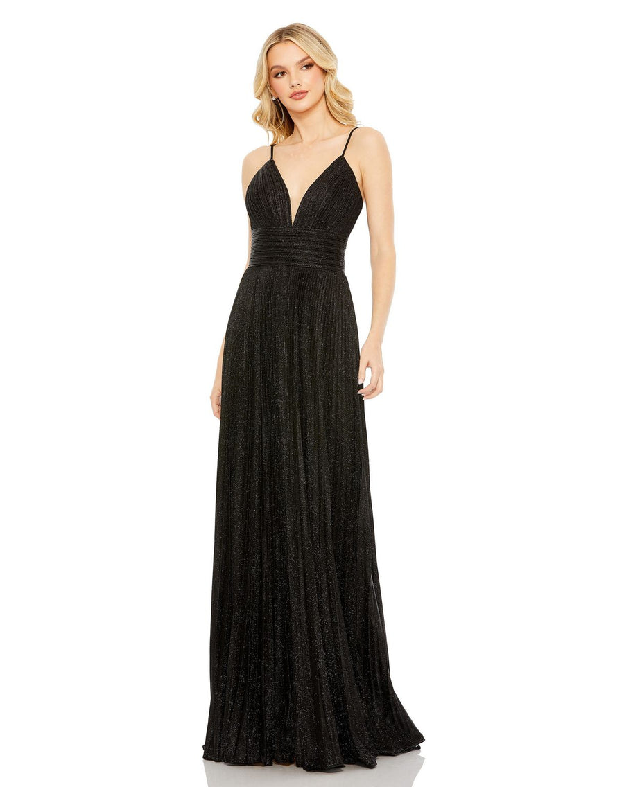 Formal Dresses Formal Shimmer Long Pleated Prom Dress Black