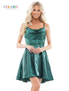 Cocktail Dresses Homecoming Short Spaghetti Strap Cocktail Dress Deep Green