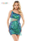 Cocktail Dresses Homecoming Short One Shoulder Cocktail Dress Deep Green