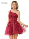 Cocktail Dresses Homecoming Short One Shoulder Cocktail Dress Dress Wine