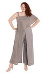 Jumpsuit Long Sequined Overlay Jumpsuit Mocha