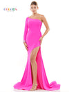 Prom Dresses Long Fitted One Shoulder Formal Prom Dress Hot Pink