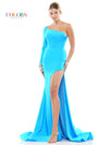 Prom Dresses Long Fitted One Shoulder Formal Prom Dress Turquoise