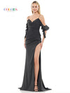 Prom Dresses Long Off Shoulder Fitted Chiffon Prom Dress Black