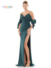 Prom Dresses Long Off Shoulder Fitted Chiffon Prom Dress Deep Green